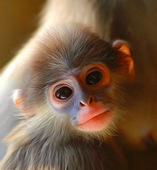 222x240 The World's Newest Photos Of Baby And Manipulation - Baby Monkey Painting