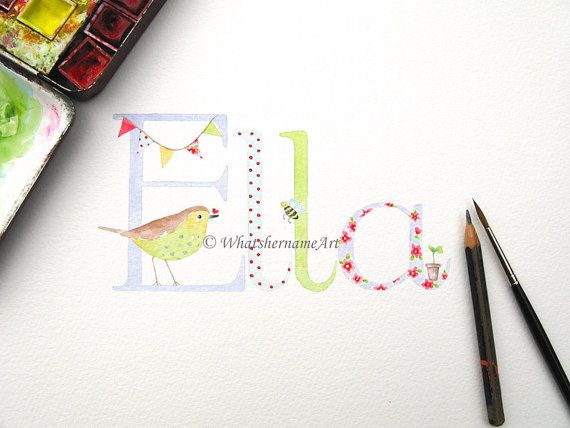 570x428 Original Name Art Painting, Custom Name Painting, Personalized - Baby Name Painting