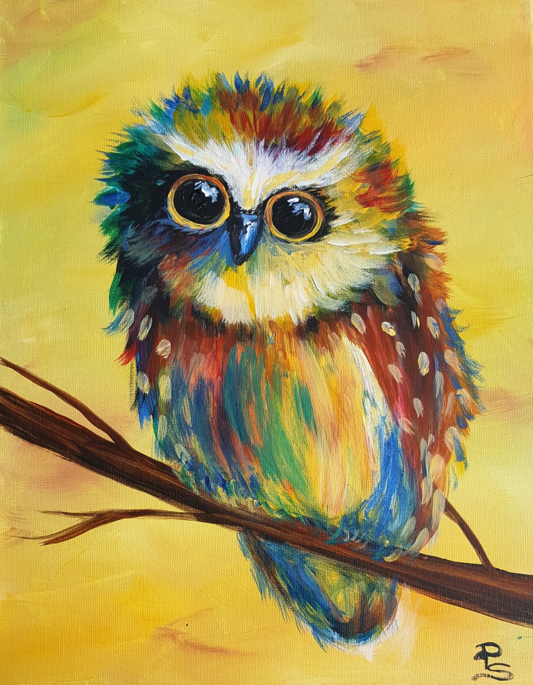 768x988 1020 Baby Owl @ Armstrong Winery, Sold Out! - Baby Owl Painting