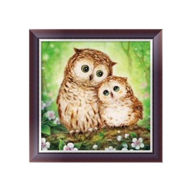 640x640 5d Diy Diamond Embroidery Diamond Mosaic Baby Owl Animals Cute - Baby Owl Painting