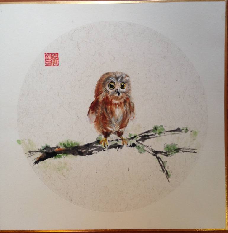 770x788 Saatchi Art Baby Owl Painting By S Ying - Baby Owl Painting