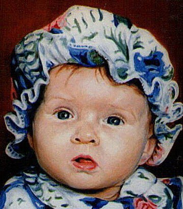 359x410 Oil Painting Medic My Baby Portrait Painting Looks Like A Small Adult - Baby Painting