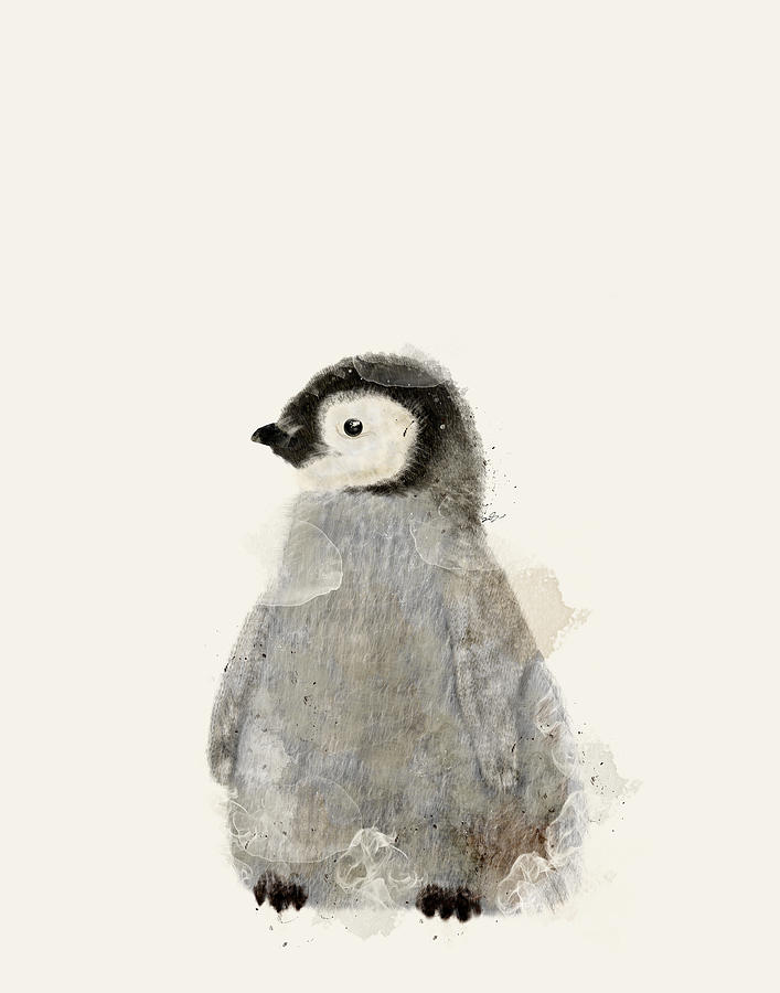 707x900 Little Baby Penguin Painting By Bleu Bri - Baby Penguin Painting