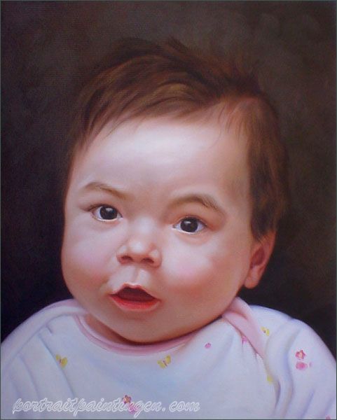 481x600 Chlidren Portrait Painting - Baby Portrait Painting