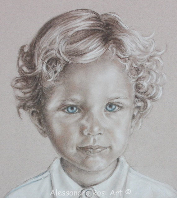 570x638 Custom Portrait Painting Child Portrait Commission Baby - Baby Portrait Painting