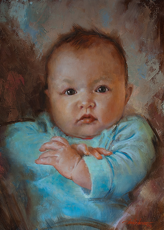 571x800 David R Darrow Oil Portraiture, Serving San Diego County, Locally - Baby Portrait Painting