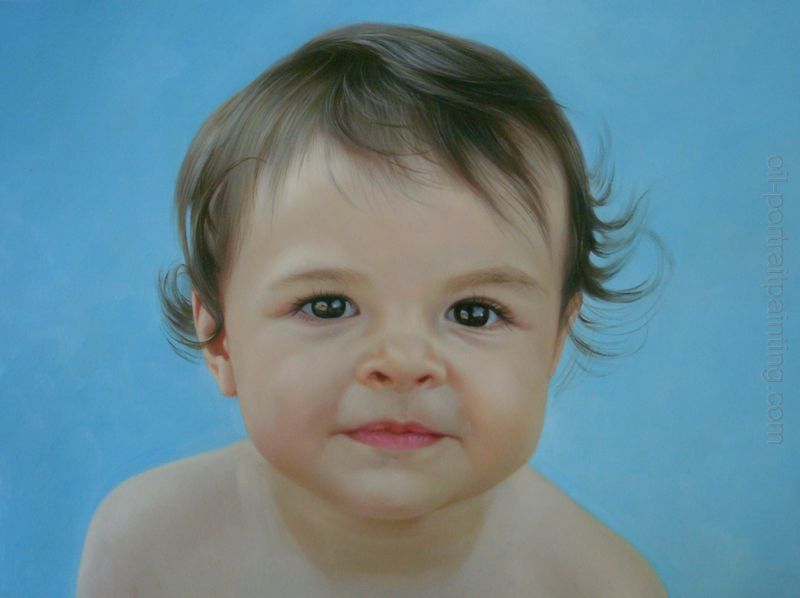 800x598 Portrait Painting, Photo To Painting, Childrenkids Oil Portrait - Baby Portrait Painting