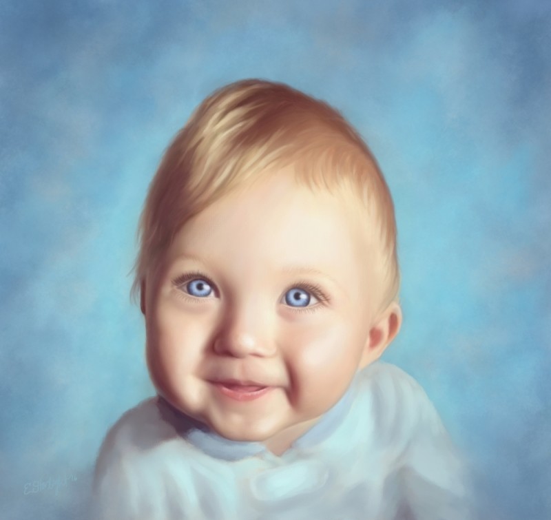 800x755 Portrait Painting Fun Elizabeth Starlight Artist - Baby Portrait Painting