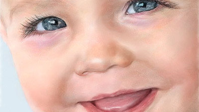 400x225 Portrait Painting Of Children, Watercolor Portraits, Portrait - Baby Portrait Painting