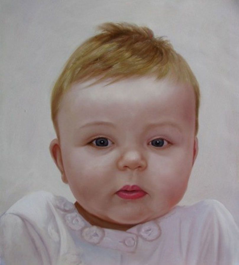 809x895 Baby Paintings - Baby Portrait Painting