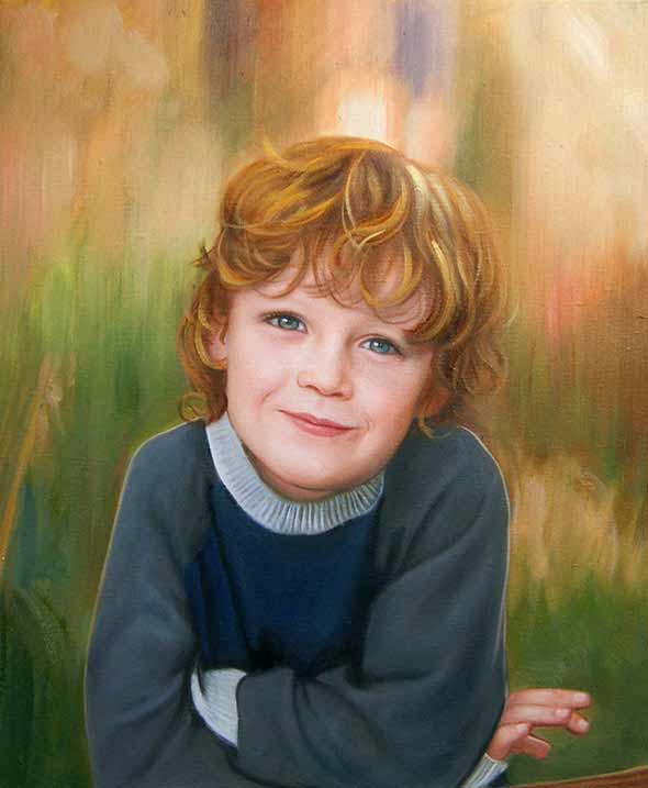 590x717 Baby Portraits Child Portraits From Photos - Baby Portrait Painting
