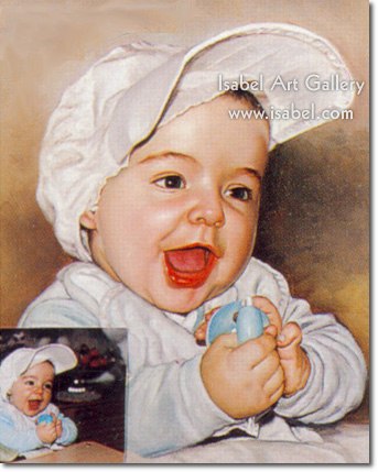 343x429 Baby Portrait, Oil Portrait Painting Sample 10 - Baby Portrait Painting