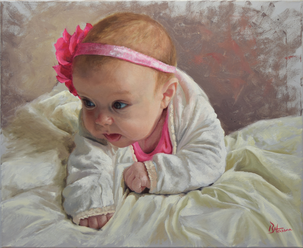1000x820 Benjamin Hassan, Artist And Graphic Designer, Landscape Paintings - Baby Portrait Painting