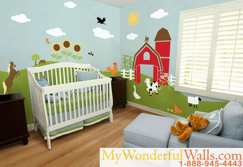 499x343 Baby Nursery Theme Painting Technique Ideas Home Designs - Baby Room Painting