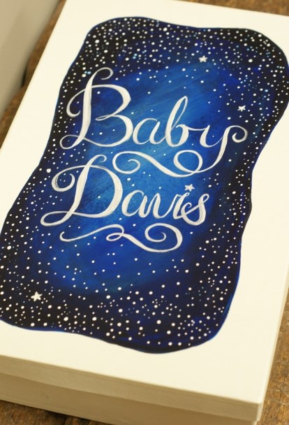 414x608 Baby Shower Painted Box - Baby Shower Painting