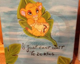 340x270 Dumbo Baby Mine Inspired Canvas Painting - Baby Simba Painting