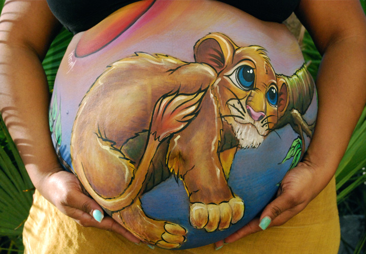 720x500 Heather's Living Art ~ Belly ~ Bump Amp Body Painting - Baby Simba Painting