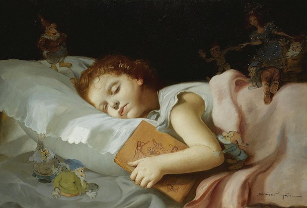 610x414 19th Century, Art, Baby, Bed - Baby Sleeping Painting