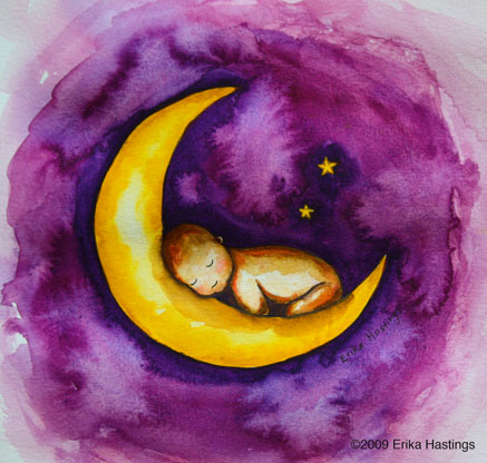 437x416 Sleep, Baby, Sleep Painting Erika Hastings - Baby Sleeping Painting