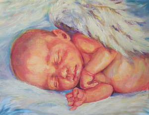 300x232 Sleeping Baby Paintings Fine Art America - Baby Sleeping Painting