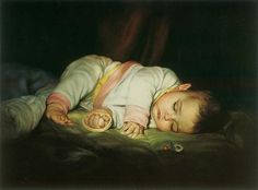 236x174 Art Amp Painting By Morteza Katouzian Art Paintings - Baby Sleeping Painting
