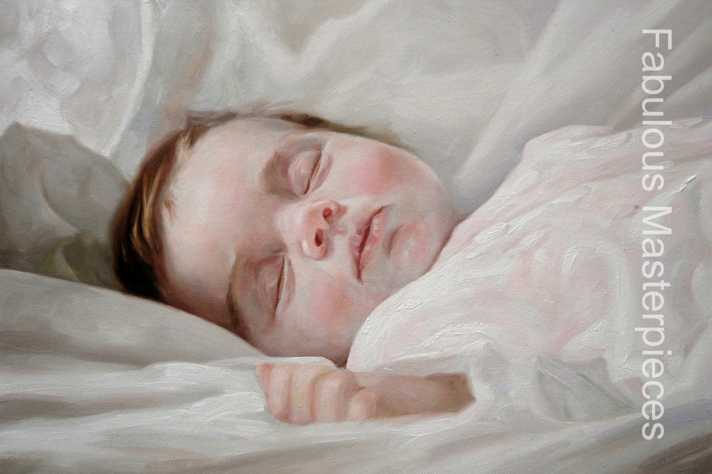 1024x682 Beautiful Baby Oil Paintings Fabulous Masterpieces' Blog - Baby Sleeping Painting