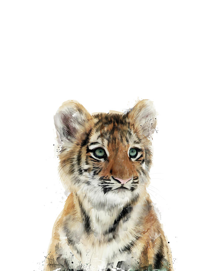 715x900 Little Tiger Painting By Amy Hamilton - Baby Tiger Painting