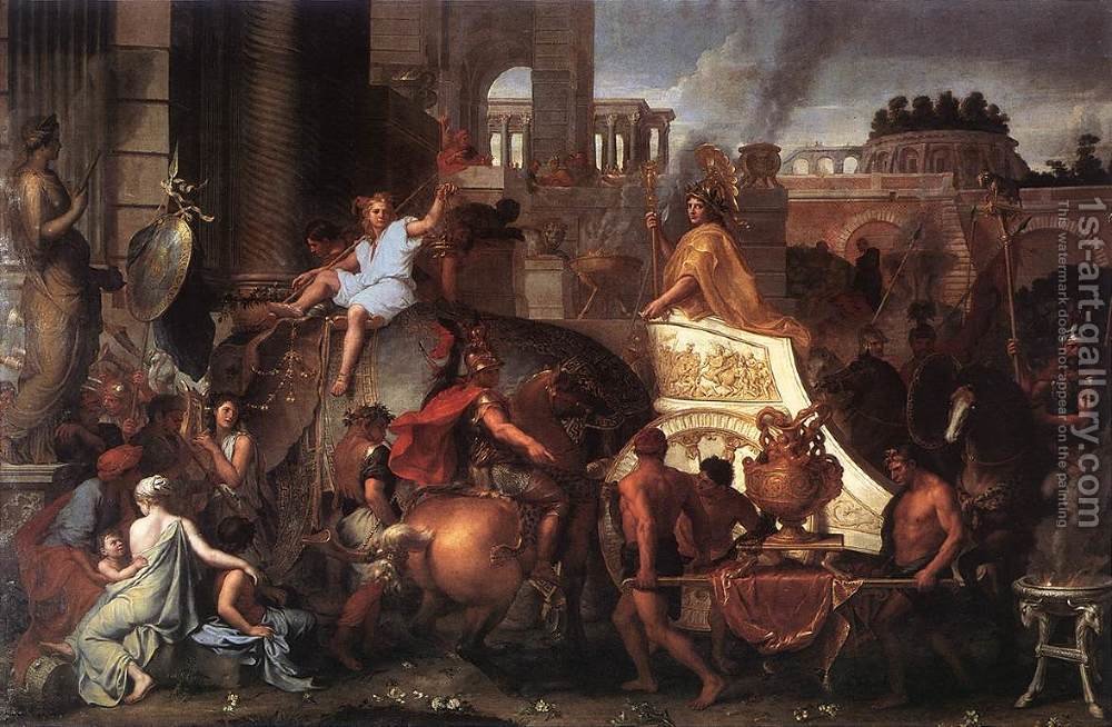 1000x654 Entry Of Alexander Into Babylon C. 1664 Charles Le Brun - Babylon Painting