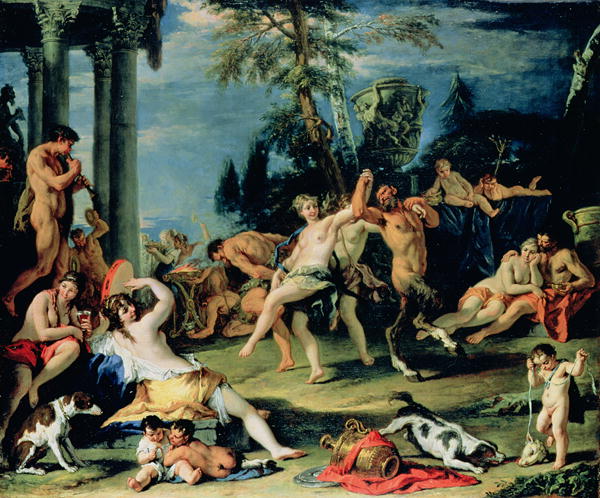 600x498 Bacchanal In Pan's Honour Painting Sebastiano Ricci Oil Paintings - Bacchanal Painting