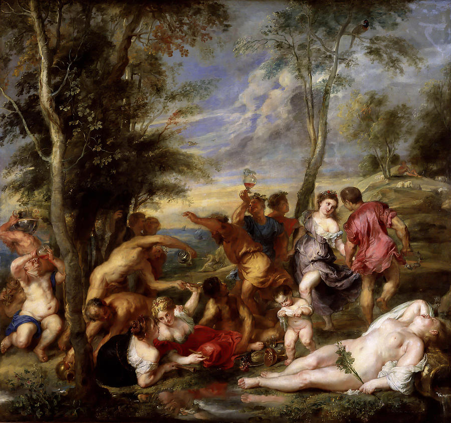 900x844 The Bacchanal Of The Andrians Painting By Peter Paul Rubens - Bacchanal Painting