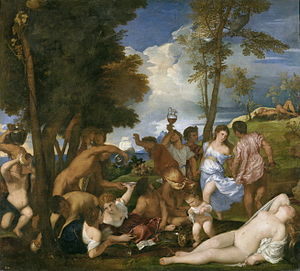 300x271 The Bacchanal Of The Andrians - Bacchanal Painting