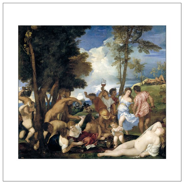 640x640 Mural Canvas Painting Landscape Poster Decorative Art - Bacchanal Painting