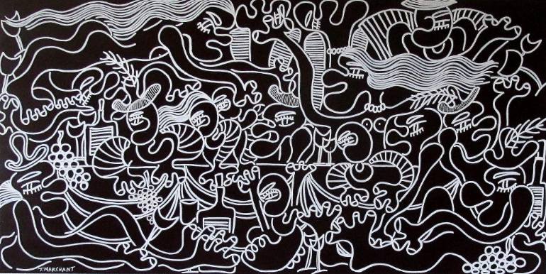770x386 Saatchi Art Bacchanalia Painting By Theodosia Marchant - Bacchanalia Painting