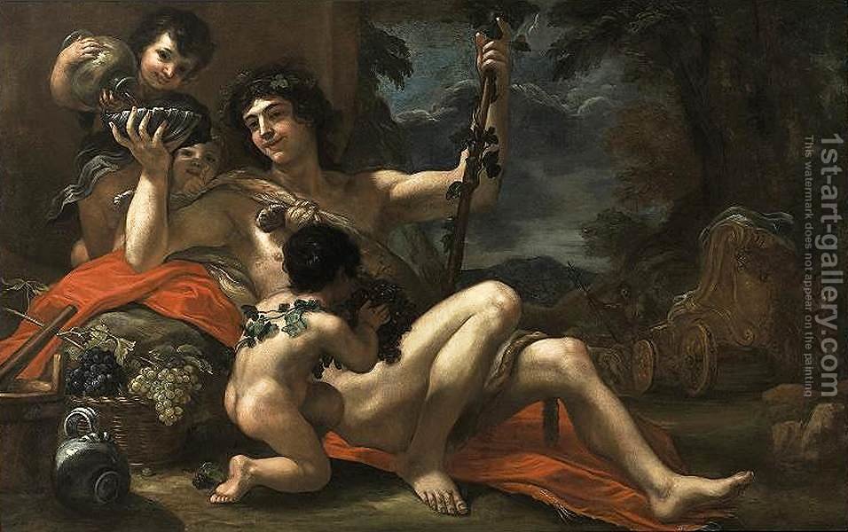 956x600 Bacchus With Attendant Putti C. 1670 Baldassarre Franceschini - Bacchus Painting
