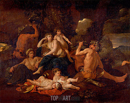 500x398 The Childhood Of Bacchus Nicolas Poussin Painting Reproduction - Bacchus Painting