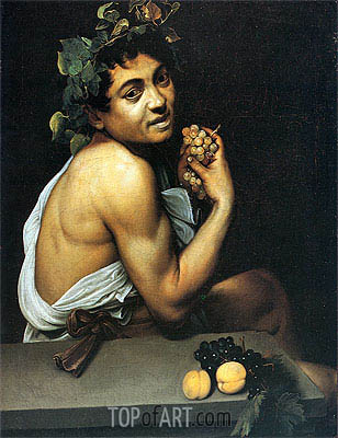 308x400 Sick Bacchus (Self Portrait As Bacchus) Caravaggio Painting - Baccus Painting