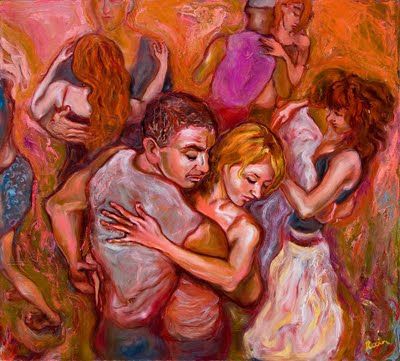 400x361 Bachata Painting Dance Paintings, Dancing - Bachata Painting