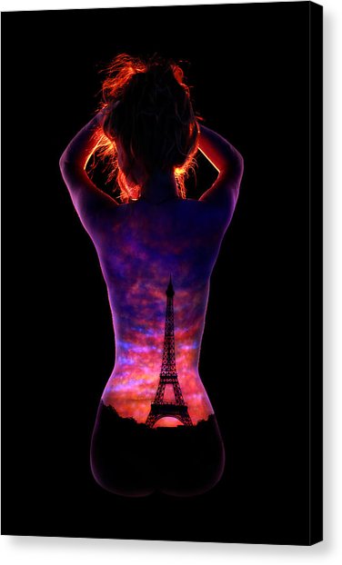 376x622 Sunset Over Paris Painting By John Poppleton - Back Sunset Painting