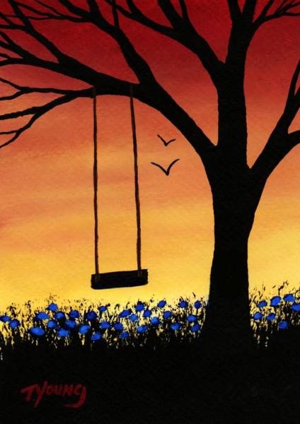 424x600 Sunset Swing Fairview Pa - Back Sunset Painting