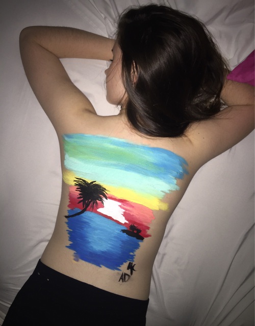 500x640 Image About Body In Gallery By Annabelle On We Heart It - Back Sunset Painting