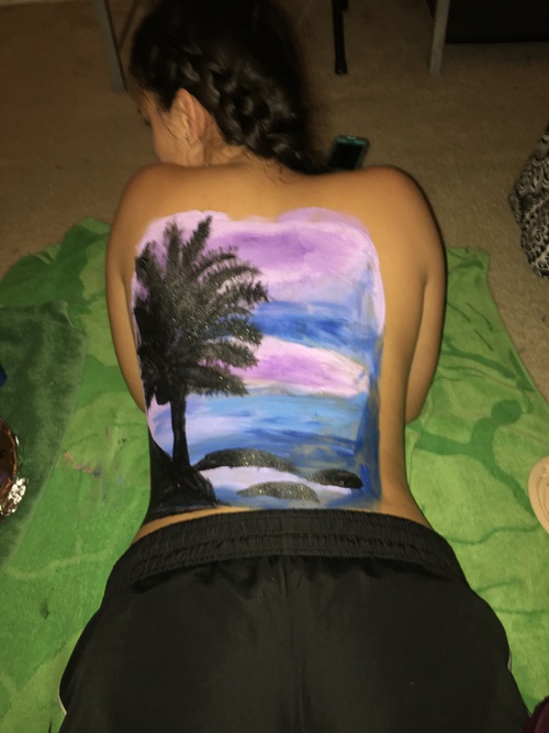 500x667 Image About Girl In By Hay On We Heart It - Back Sunset Painting