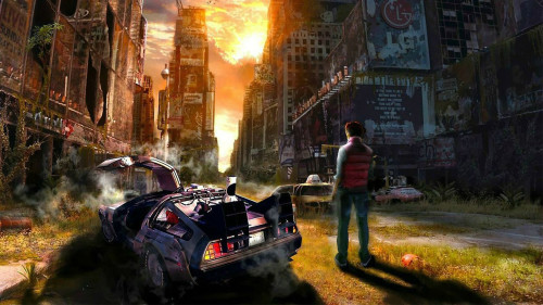 500x281 Back To The Future Painting Cool Wallpapers - Back To The Future Painting