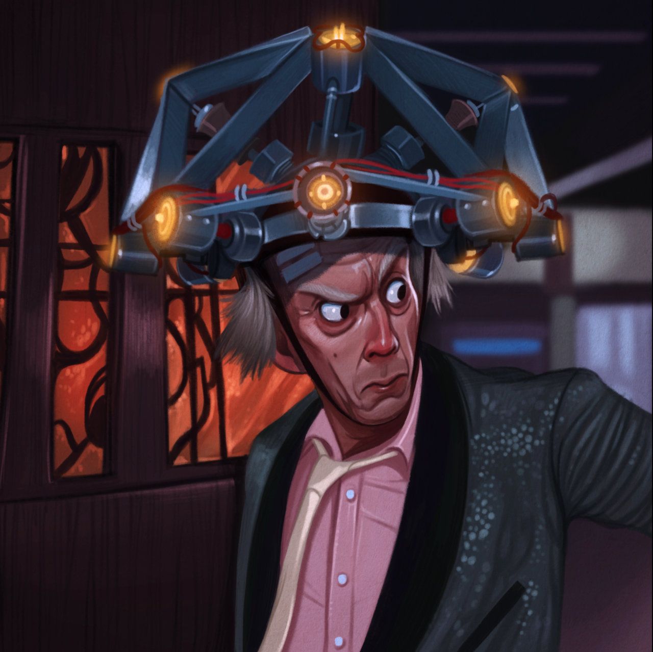 1280x1278 Doc - Back To The Future Painting