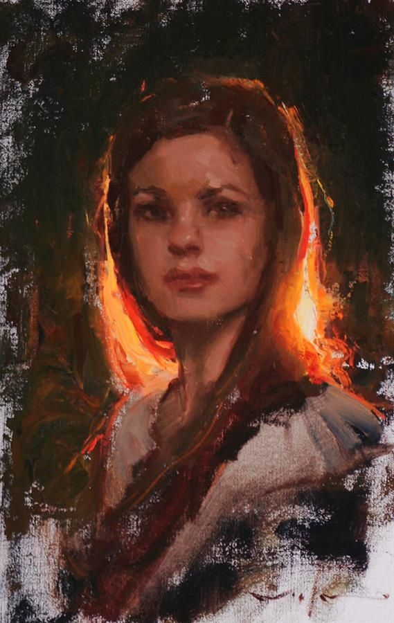 569x900 Backlit Portrait Painting - Backlit Painting