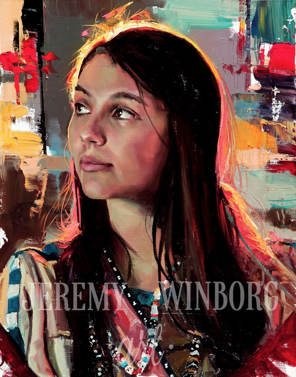 600x763 Bianca Original Oil Study (Sold) - Backlit Portrait Painting