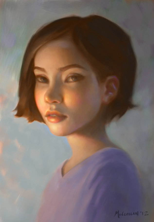 633x912 Dave Mcclellan Art And Illustration Class Demo On Warm And Cool - Backlit Portrait Painting