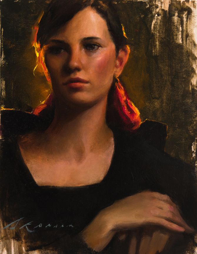 670x864 Nathaniel Skousen, Figurative Artist, Figurative Painter - Backlit Portrait Painting
