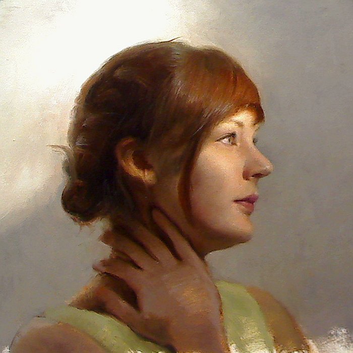 700x700 Postcard From Holland - Backlit Portrait Painting