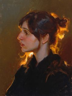 236x316 Woman Backlit - Backlit Portrait Painting