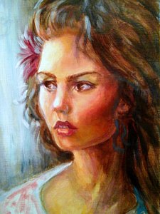 225x300 Backlit Paintings - Backlit Portrait Painting